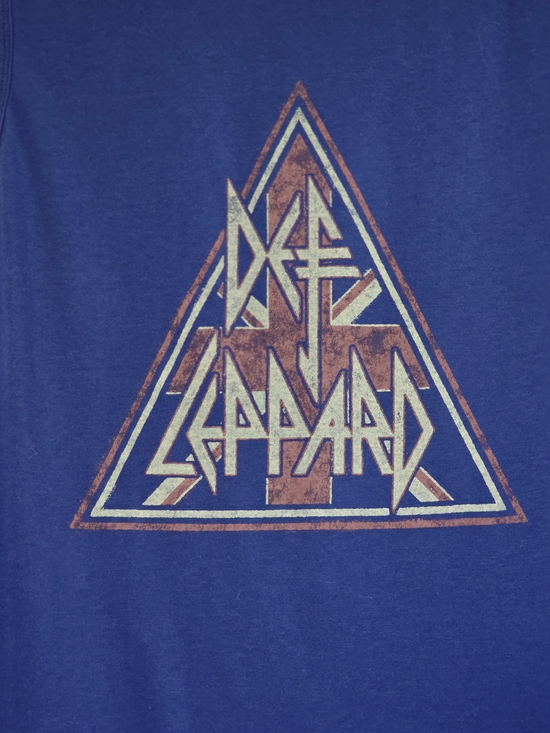 Tops - Def Leppard Vintage Logo Tee in Royal Blue